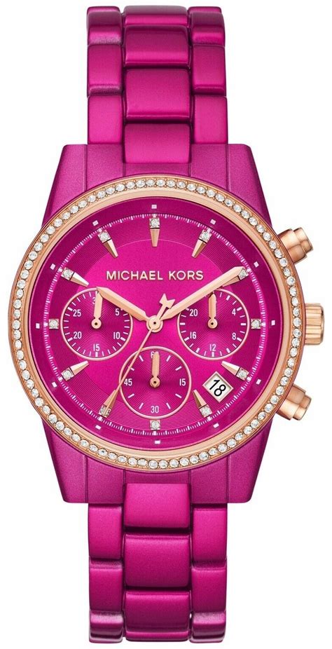 michael kors chronograph damen pink|michael kors chronograph watch women.